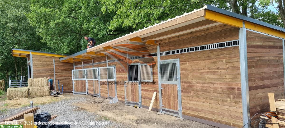 Bild 3: Pferdeställe - Stallbau, Pferdeboxen, Weidehütten, Unterstände