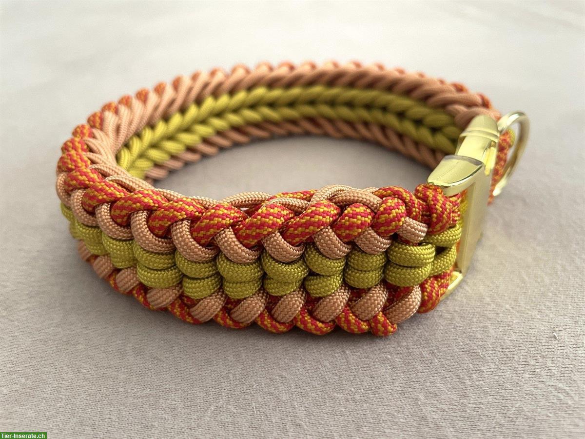 Bild 2: Hundehalsband dreifarbig aus Paracord - 35cm